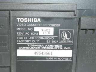 Toshiba Model W 422 4 Head Commercial Skip VCR VHS W422  