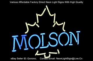 NEW Molson Canadian CANADA Leaf LOGO PUB BEER BAR REAL NEON LIGHT SIGN 