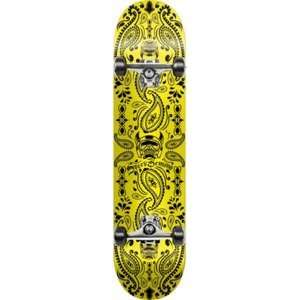  Speed Demons Bandana Yellow Complete Skateboard   7.8 x 