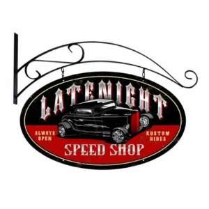 Latenight Speed Shop Vintage Metal Sign 2 Sided: Home 