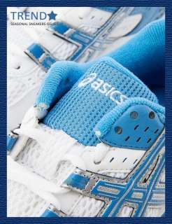 BN ASICS Women Gel Rocket Volleyball Badminton Shoes White Azure Blue 