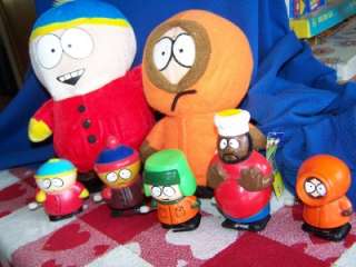   Cartoon PLUSH TOYS+WIND UP Walkers FIGURES LOT Kenny+Cartman+Chef+