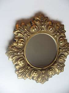 DECORATIVE GOLD LEAF ACCENT WALL MIRROR  