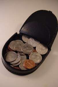 BOY SCOUTS BLACK LEATHER COIN HOLDER CHANGE PURSE NEW  
