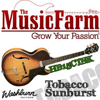 Washburn HB15CTSK Hollowbody Tobacco SB Electric Guitar w/ Bag  