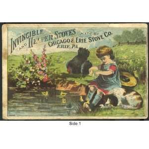   Victorian Trade Card Invincible and Helper Stoves 