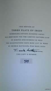     Henrik Ibsen   Limited Editions Club   SIGNED   Illustrated   1964