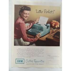  IBM electric typewriters, Vintage 50s full page print ad 