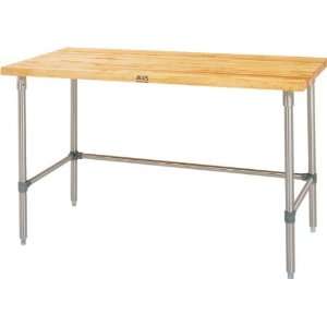 John Boos Work Table w/1 3/4in SC Maple Top, SS Base, Type 304:  
