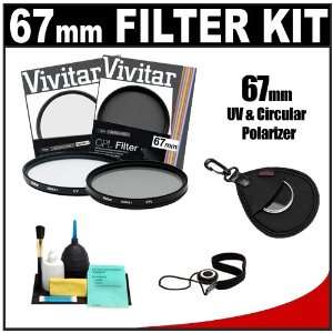  Vivitar 67mm UV & Circular Polarizer Glass Filter + Filter 