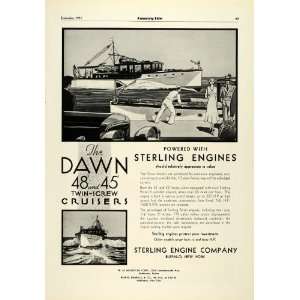 1931 Ad Sterling Marine Petrel Engines Dawn Twin Screw Cruisers Yacht 