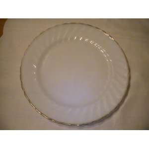  Fire King Gold Trimmed White Swirl Dinner Plate 