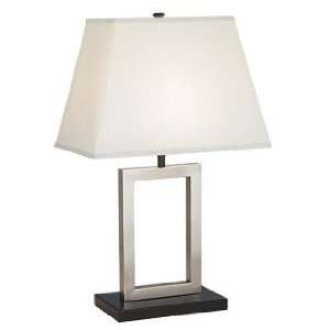  Brushed Steel Open Window Accent Table Lamp