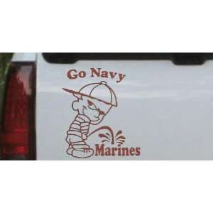 Go Navy Pee On Marines Car Window Wall Laptop Decal Sticker    Brown 