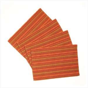    Spicy Stripes Finely Woven Placemat Set of 4